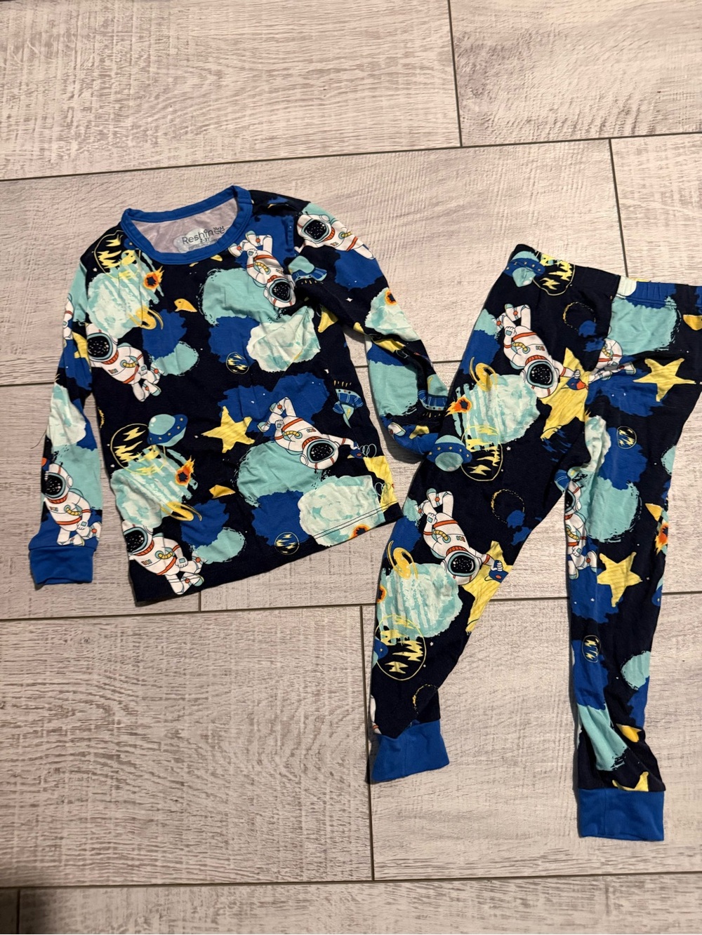 Reshinee Bamboo Viscose Astronaut Space Pajama Set 2-3T Soft Stretch